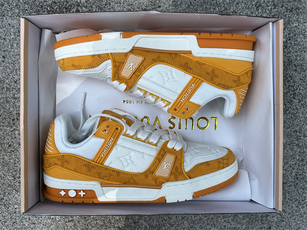 Value for money LOUIS VUITTON Trainer White and Yellow Denim