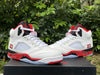 Pure original Air Jordan 5 Fire Red "Black Tongue" white and red