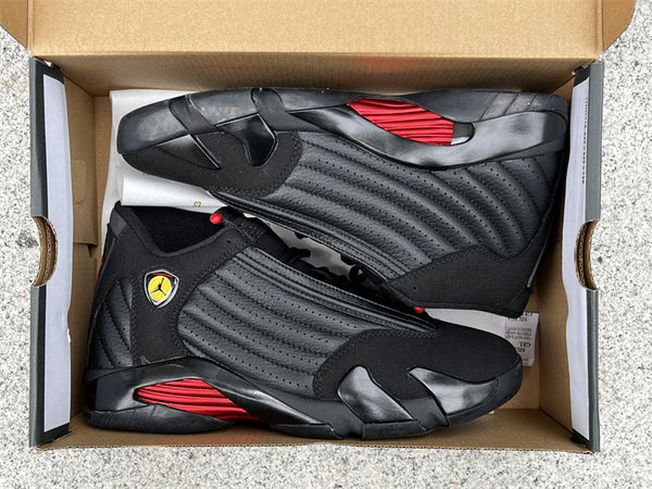 Pure original Air Jordan 14 "Last Shot" black and red last shot