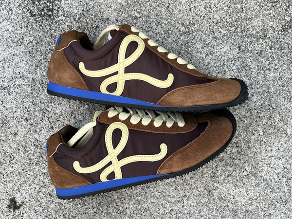 Pure original LOEWE Ballet Runner 2.0 nylon cowhide round toe