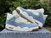Pure original Air Jordan 4 Denim "Worn Blue" white blue Levi's