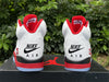 Pure original Air Jordan 5 Fire Red "Black Tongue" white and red