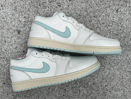 Pure original Jordan Air jordan 1 Low Sail lgloo white light green
