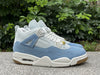 Pure original Air Jordan 4 Denim "Worn Blue" white blue Levi's