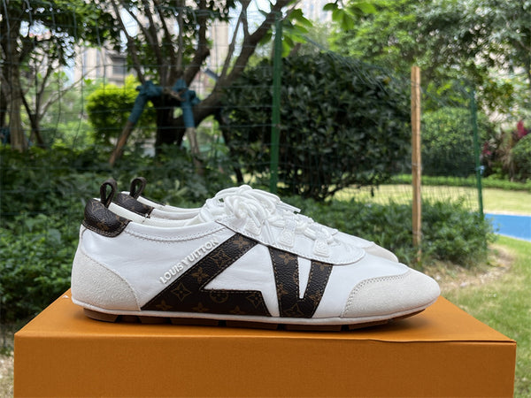 Original Louis Vuitton Sneakerina, sheepskin round toe lace-up, ballet